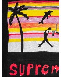 T-shirt à col rond imprimé noir Supreme