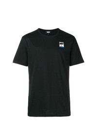 T-shirt à col rond imprimé noir Dust