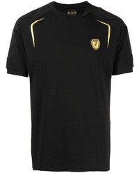 T-shirt à col rond imprimé noir Ea7 Emporio Armani