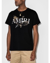 T-shirt à col rond imprimé noir Amiri