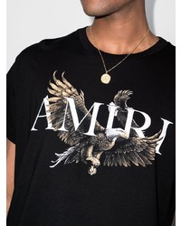 T-shirt à col rond imprimé noir Amiri