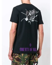 T-shirt à col rond imprimé noir Marcelo Burlon County of Milan