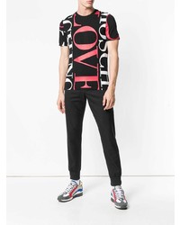 T-shirt à col rond imprimé noir Love Moschino