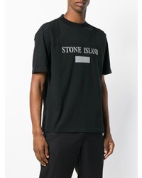 T-shirt à col rond imprimé noir Stone Island