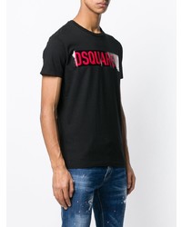 T-shirt à col rond imprimé noir DSQUARED2