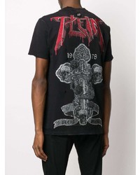 T-shirt à col rond imprimé noir Philipp Plein