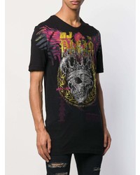 T-shirt à col rond imprimé noir Philipp Plein