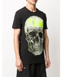 T-shirt à col rond imprimé noir Philipp Plein