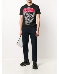 T-shirt à col rond imprimé noir Philipp Plein