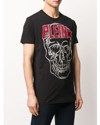 T-shirt à col rond imprimé noir Philipp Plein