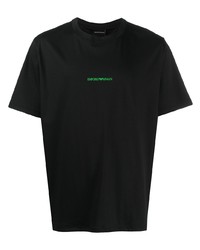 T-shirt à col rond imprimé noir Emporio Armani