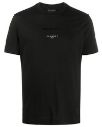 T-shirt à col rond imprimé noir Emporio Armani