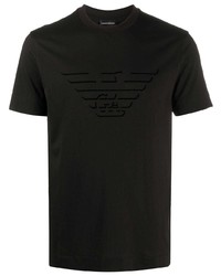 T-shirt à col rond imprimé noir Emporio Armani