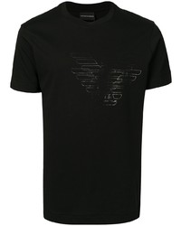 T-shirt à col rond imprimé noir Emporio Armani