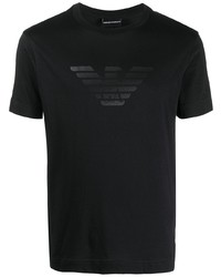 T-shirt à col rond imprimé noir Emporio Armani