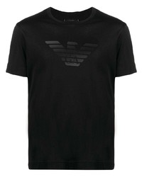 T-shirt à col rond imprimé noir Emporio Armani