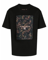 T-shirt à col rond imprimé noir Emporio Armani