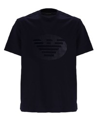 T-shirt à col rond imprimé noir Emporio Armani