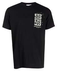 T-shirt à col rond imprimé noir Engineered Garments