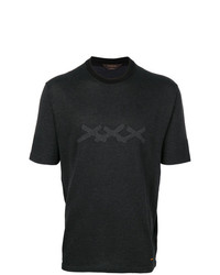 T-shirt à col rond imprimé noir Ermenegildo Zegna Couture