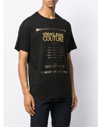 T-shirt à col rond imprimé noir VERSACE JEANS COUTURE