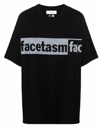 T-shirt à col rond imprimé noir Facetasm