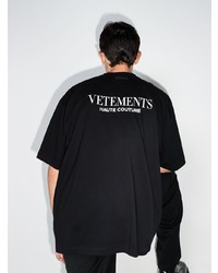 T-shirt à col rond imprimé noir Vetements