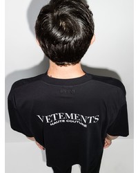 T-shirt à col rond imprimé noir Vetements