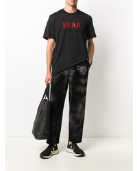 T-shirt à col rond imprimé noir MSGM