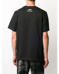 T-shirt à col rond imprimé noir MSGM