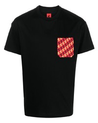 T-shirt à col rond imprimé noir Ferrari