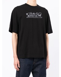 T-shirt à col rond imprimé noir Off-White