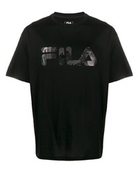 T-shirt à col rond imprimé noir Fila