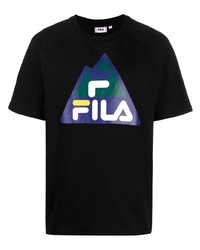 T-shirt à col rond imprimé noir Fila