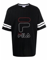 T-shirt à col rond imprimé noir Fila