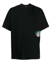 T-shirt à col rond imprimé noir FIVE CM