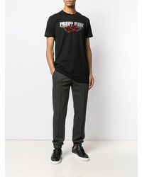 T-shirt à col rond imprimé noir Philipp Plein