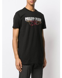 T-shirt à col rond imprimé noir Philipp Plein