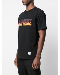 T-shirt à col rond imprimé noir Supreme