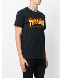 T-shirt à col rond imprimé noir Thrasher