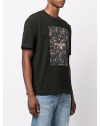 T-shirt à col rond imprimé noir Emporio Armani