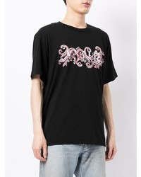 T-shirt à col rond imprimé noir Amiri