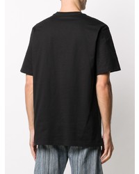 T-shirt à col rond imprimé noir MSGM