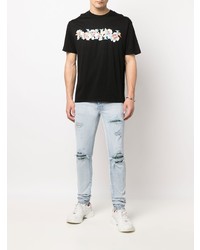 T-shirt à col rond imprimé noir Amiri