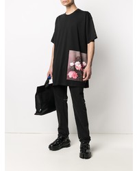 T-shirt à col rond imprimé noir Raf Simons