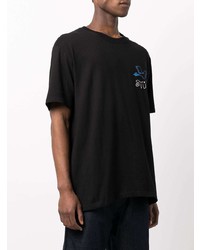 T-shirt à col rond imprimé noir Stussy