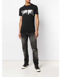 T-shirt à col rond imprimé noir Philipp Plein