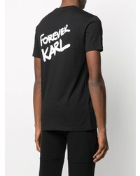 T-shirt à col rond imprimé noir Karl Lagerfeld