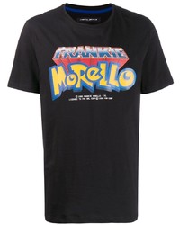 T-shirt à col rond imprimé noir Frankie Morello
