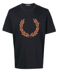 T-shirt à col rond imprimé noir Fred Perry